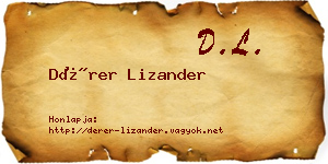 Dérer Lizander névjegykártya
